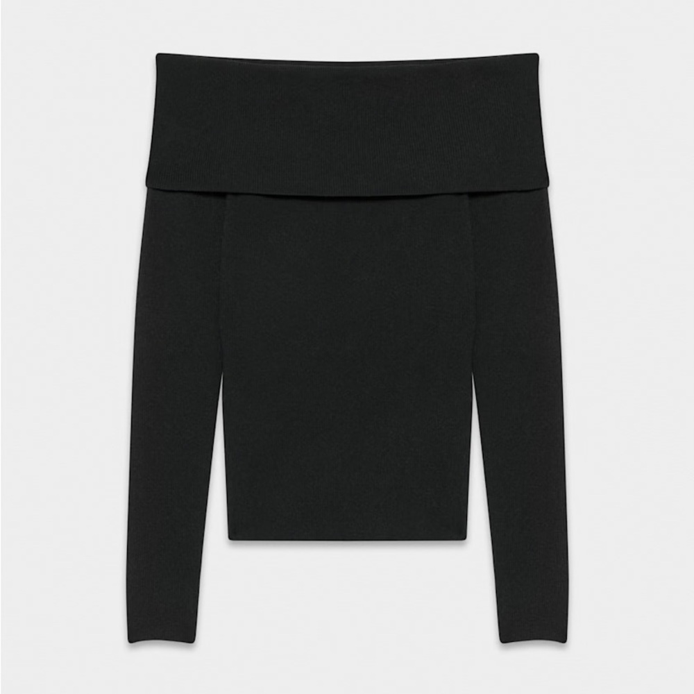 Aritzia Nola Off-Shoulder Sweater in Black
